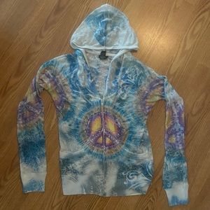 Ultralight Hoodie Multi—color Peace Sign Sz M
